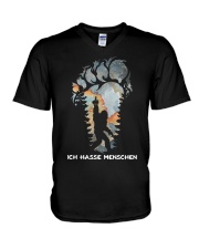 Bigfoot I Hate People V-Neck T-Shirt tile