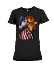 Independence Day Jesus Flag Premium Fit Ladies Tee tile