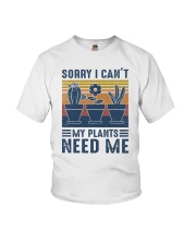 Sorry I can't My plants need me Youth T-Shirt tile
