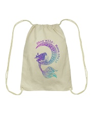 Mermaid Stay Wild Moon Child Drawstring Bag tile