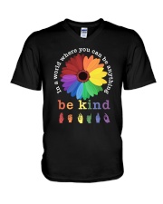 LGBTQ Pride Be Kind V-Neck T-Shirt tile
