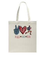 Peace Love Running Tote Bag tile