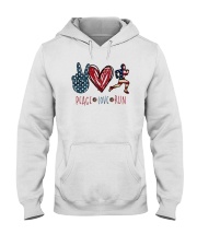 Peace Love Running Hooded Sweatshirt tile