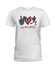 Peace Love Running Ladies T-Shirt tile