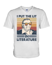 I Put The Lit In Literature Mario Puzo V-Neck T-Shirt tile