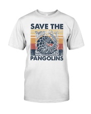Retro vintage Save the pangolin Classic T-Shirt front
