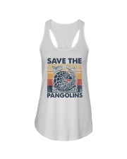 Retro vintage Save the pangolin Ladies Flowy Tank tile