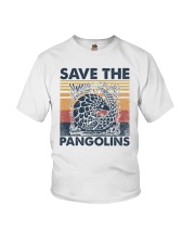 Retro vintage Save the pangolin Youth T-Shirt tile