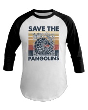 Retro vintage Save the pangolin Baseball Tee tile