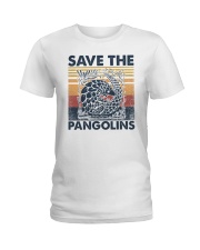 Retro vintage Save the pangolin Ladies T-Shirt tile