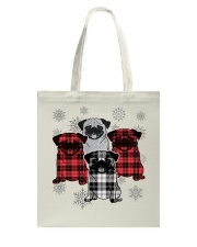 Christmas tartan pug Tote Bag tile
