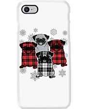 Christmas tartan pug Phone Case tile