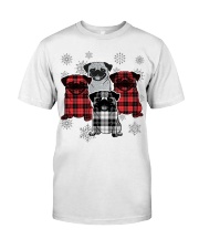 Christmas tartan pug Classic T-Shirt tile