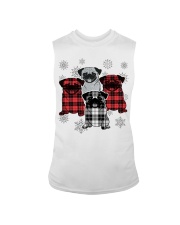 Christmas tartan pug Sleeveless Tee tile