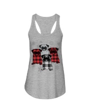 Christmas tartan pug Ladies Flowy Tank tile