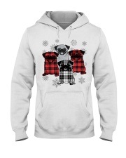 Christmas tartan pug Hooded Sweatshirt tile