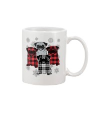 Christmas tartan pug Mug tile