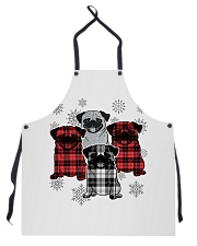 Christmas tartan pug Apron tile