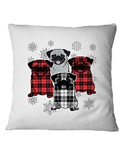 Christmas tartan pug Square Pillowcase tile