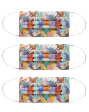 Color multi rabbit Cloth Face Mask - 3 Pack front