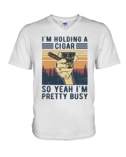 I'm holding a cigar So yeah I'm pretty busy V-Neck T-Shirt tile