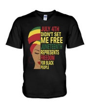 Juneteenth Represents Freedom For Black People V-Neck T-Shirt tile