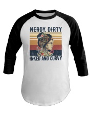 Nerdy Dirty Inked and Curvy Baseball Tee tile