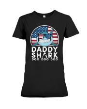 Vintage Usflag shark doo Premium Fit Ladies Tee tile