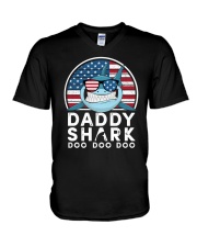 Vintage Usflag shark doo V-Neck T-Shirt tile