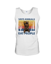 Save animals Eat people Unisex Tank tile