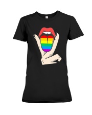 LGBT tongue Premium Fit Ladies Tee tile