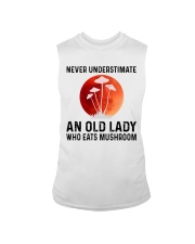 Never Underestimate An Old Lady Eats Mushroom Sleeveless Tee tile