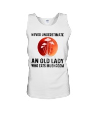 Never Underestimate An Old Lady Eats Mushroom Unisex Tank tile