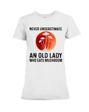 Never Underestimate An Old Lady Eats Mushroom Premium Fit Ladies Tee tile