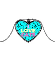 I Love Cats Necklaces Metallic Heart Necklace front