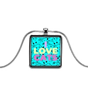 I Love Cats Necklaces Metallic Rectangle Necklace thumbnail