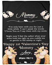 Mommy 1st Valentine's Day Fleece Blanket tile