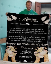Mommy 1st Valentine's Day Sherpa Fleece Blanket - 50" x 60" aos-sherpa-fleece-blanket-50x60-lifestyle-front-05