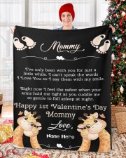 Mommy 1st Valentine's Day Sherpa Fleece Blanket - 50" x 60" aos-sherpa-fleece-blanket-50x60-lifestyle-front-20