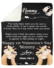Mommy 1st Valentine's Day Sherpa Fleece Blanket - 50" x 60" front