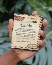 Daddy First Father's Day Men's Leather Wallet aos-men-leather-wallet-lifestyle-front-01