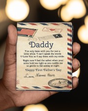 Daddy First Father's Day Men's Leather Wallet aos-men-leather-wallet-lifestyle-front-08