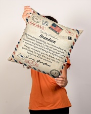 To My Handsome Grandson Indoor Pillow - 16” x 16” aos-decorative-pillow-lifestyle-front-02