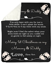 Mommy and Daddy 1st Christmas Sherpa Fleece Blanket tile