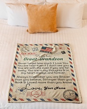 Dear Great-Grandson Small Fleece Blanket - 30" x 40" aos-coral-fleece-blanket-30x40-lifestyle-front-04
