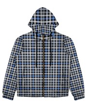 Blue White Black Pattern Women's All Over Print Full Zip Hoodie thumbnail