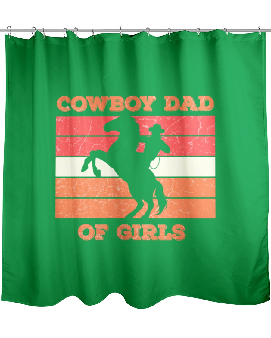 Cowboy Dad Fathers Day Wild West Western Parents- Shower Curtain