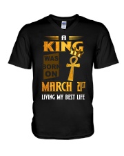 A King - March 21 V-Neck T-Shirt tile