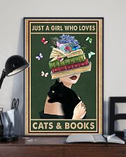 Just a girl who love cats books 11x17 Poster lifestyle-poster-2