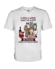 Cats wine make V-Neck T-Shirt thumbnail